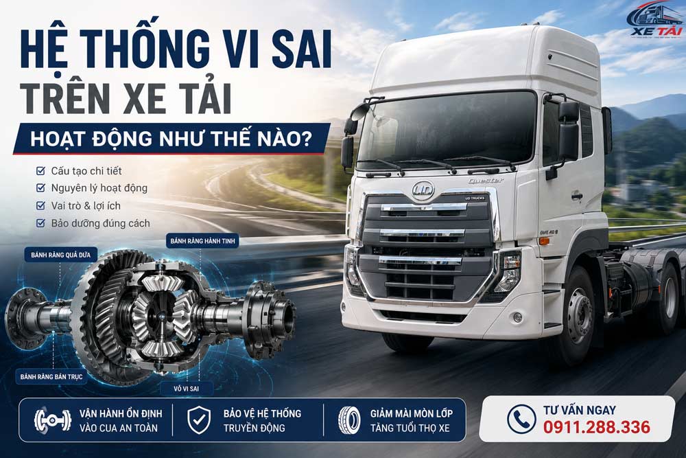 Hệ thống vi sai trên xe tải hoạt động như thế nào?